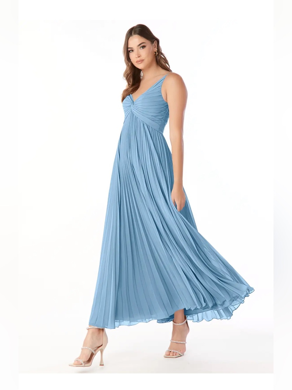 Azazie Raychelle Steel Blue Bridesmiads Dress — Unaltered ! Worn once!